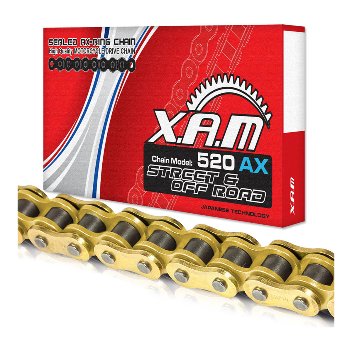 XAM 520AX X-Ring Chain - Gold / Gold (120L), with Clip Link